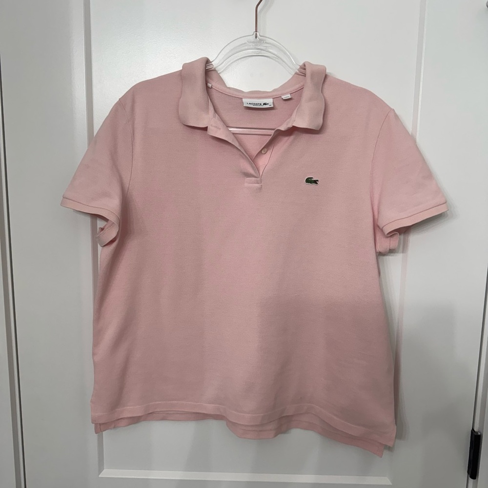 Ladies Lacoste Pink Polo Shirt